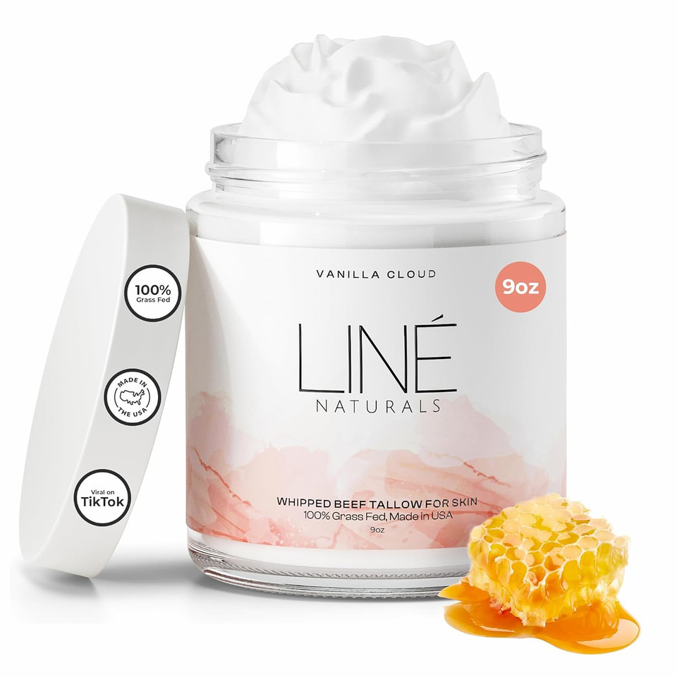 Whipped Beef Tallow For Skin - 100% Pure, Grass Fed Tallow Moisturizer For Face And Body - Organic Honey Beef Balm For Sensitive Skin - Quick Absorbing Hydration (Unscented)