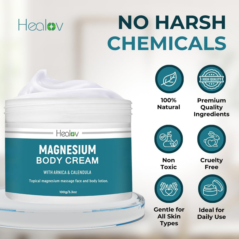 Magnesium Lotion  Pure Soothing Magnesium Cream For Relaxation, Better Sleep, Muscle Health, Leg & Joint Care  Topical Magnesium Lavender Butter For Sleep Aid  Non-Greasy, Safe, Easy To Use