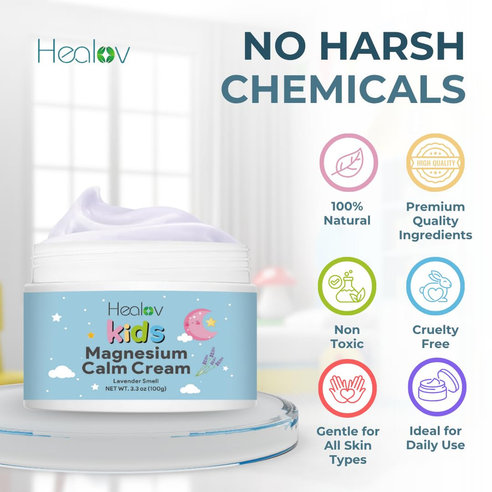 Magnesium Lotion For Kids  Pure Soothing Magnesium Cream For Relaxation, Better Sleep, Muscle Health, Leg & Joint Care  Topical Magnesium Butter For Sleep Aid  Non-Greasy, Safe, Easy To Use