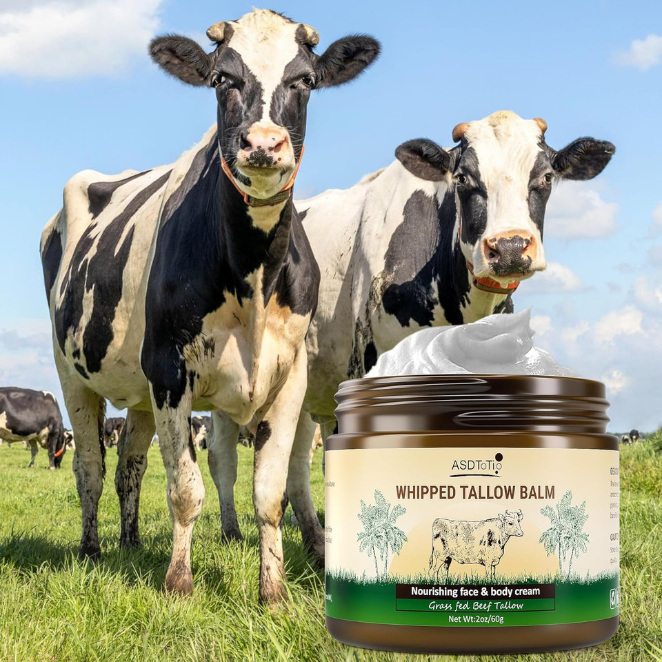 Handmade Whipped Tallow Balm For Skin Care- All Natural Grass Fed Beef Tallow All Purpose Balm,Face And Body Moisturizing Cream, Tallow Balm For Dry Skin- 2 Oz