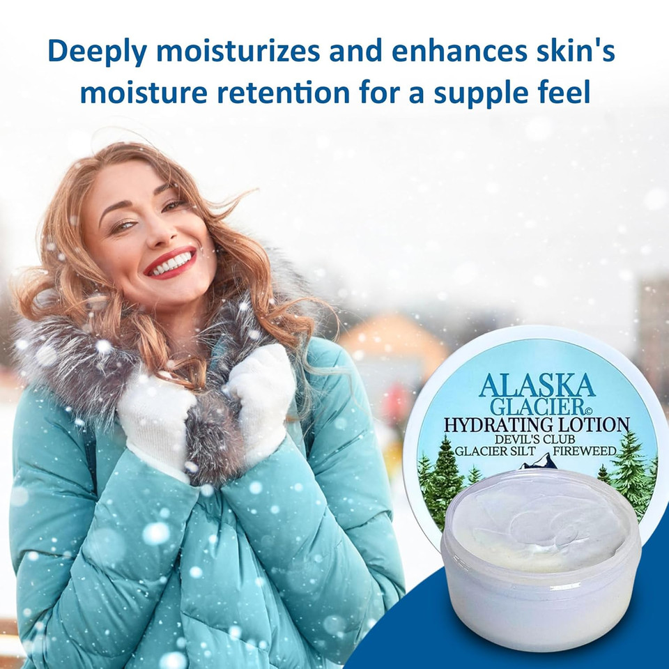 Alaska Glacier Lotion - Refreshing Full Body Lotion - Moisturizing Body Lotion With Devil'S Club & Fireweed Oils From Alaskan Rainforest - Soothing Natural Body Lotion For All Skin Types