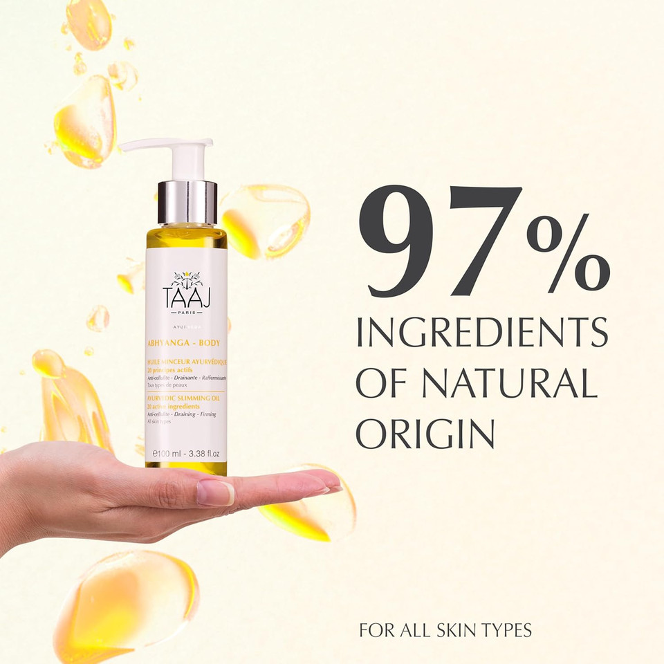| Ayurvedic Slimming Oil  Firming & Anti-Cellulite Treatment | Smooths, Firms & Nourishes Skin | Helps Reduce The Look Of Cellulite |Ayurvedic-Inspired Skincare | 97% Natural & Vegan | 3.4 Fl Oz