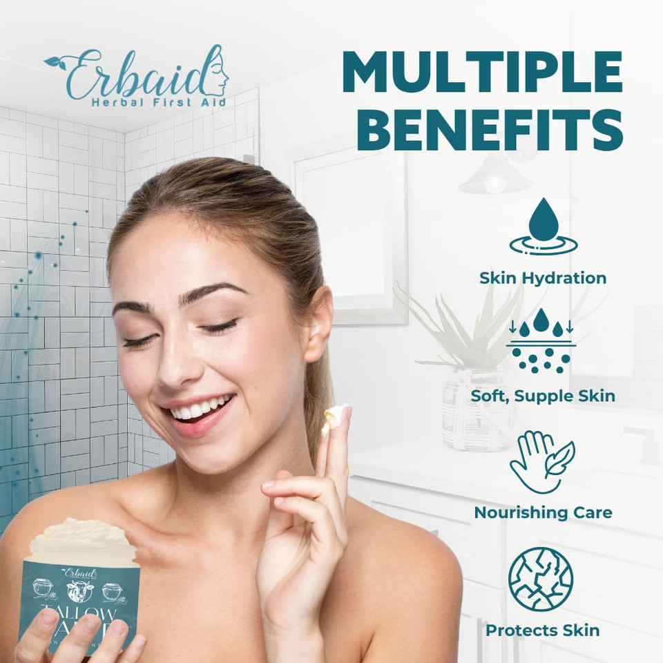 Beef Tallow Salve  All Natural Grass Fed Beef Tallow & Honey All Purpose Balm  Moisturizing Body Salve Great For Eczema, Cracked, Dry, Itchy, Irritated Skin  Skin Repair Skincare Made In Usa