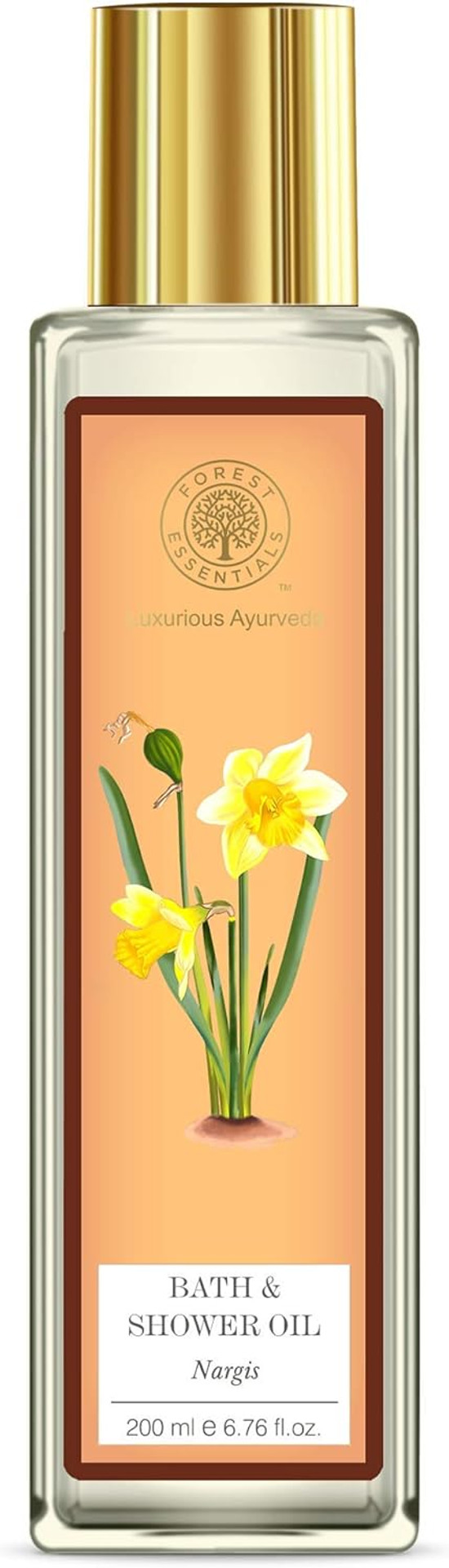 Forest Essentials Nargis Moisture Replenishing Bath And Shower Oil, 200Ml