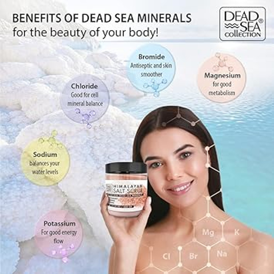Dead Sea Collection Almond Vanilla Salt Scrub  Exfoliating Body Scrub For Women  Moisturizing And Nourishing Skin  With Pure Oils And Dead Sea Minerals (23.28 Oz)