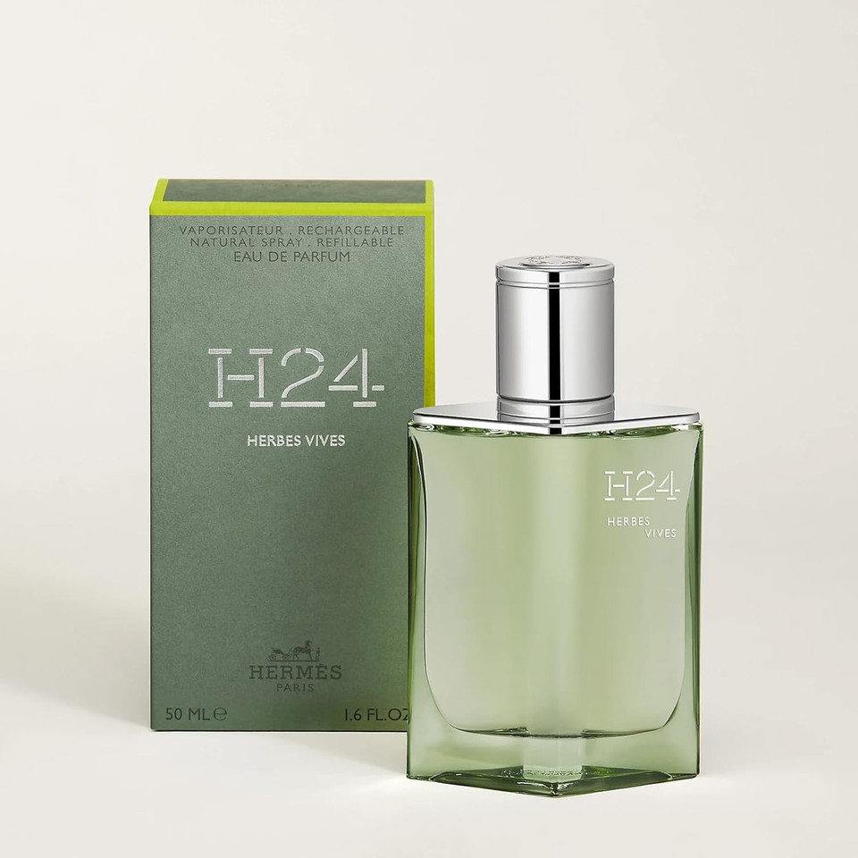 Hermes H24 Herbes Vives Eau De Parfum Rechargeable Spray For Men, 1.6 Ounce Hermes H24 Herbes Vives Eau De Parfum Rechargeable Spray For Men, 1.6 Ounce