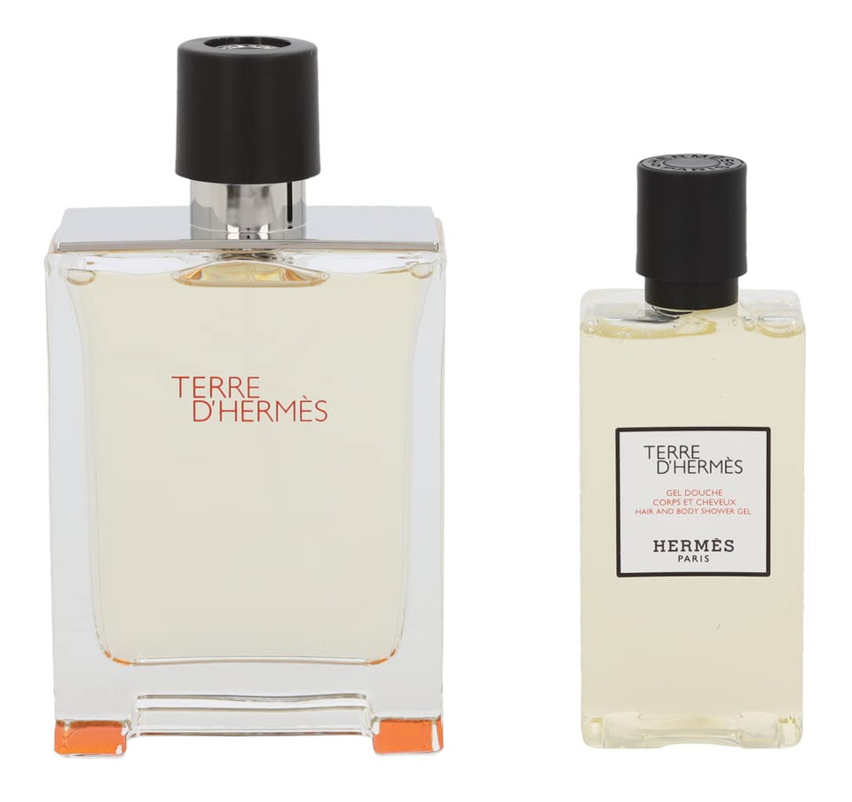 Hermes Terre D'Hermes 2-Piece Gift Set For Men, (3.4 Oz Eau De Toilette Spray + 2.7 Oz Hair & Body Shower Gel)