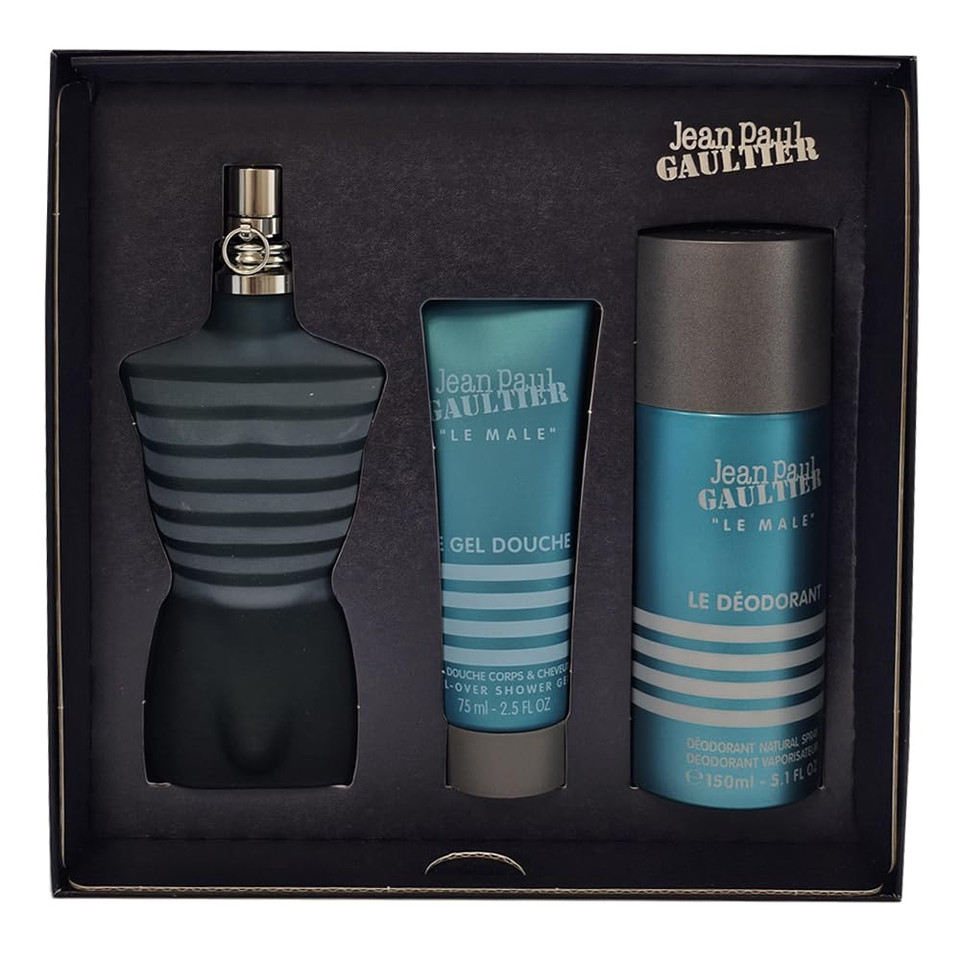Jean Paul Gaultier Le Male For Men - 3 Pc Gift Set 4.2Oz Edt Spray, 2.5Oz Shower Gel, 5.1Oz Deodorant Spray