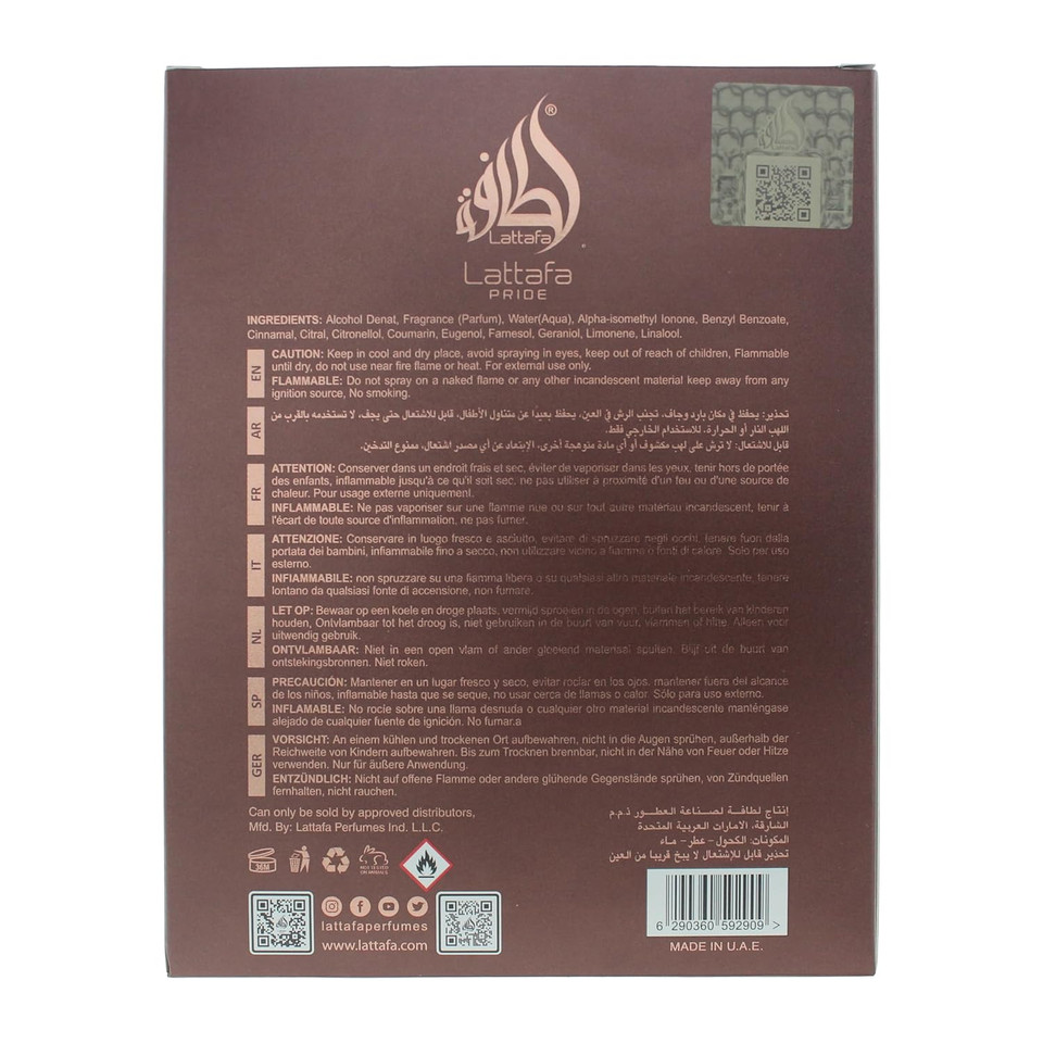 Lattafa Pride Masa For Unisex Eau De Parfum Spray, 3.4 Ounce