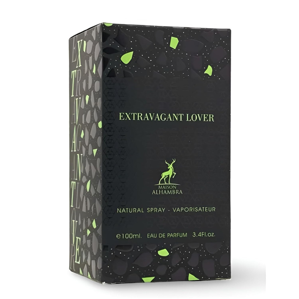 Maison Alhambra Extravagant Lover  Fruity, Gourmand, Woody, Amber  Eau De Parfum Spray Long-Lasting Fragrance For Unisex, 3.4 Ounce / 100 Ml