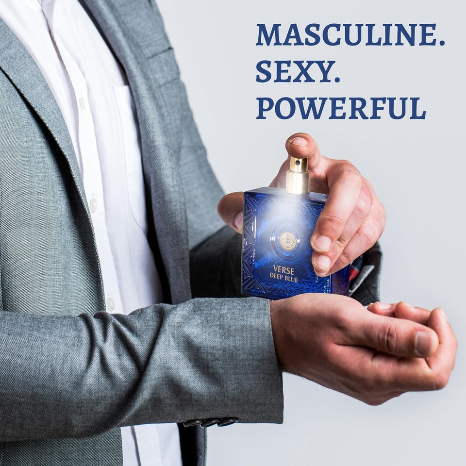 Novoglow Verse Deep Blue, Eau De Parfum Spray Perfume, Fragrance For Men- Daywear, Casual Daily Cologne 3.4 Oz Bottle- Ideal Edp Beauty Gift For Birthday, Anniversary