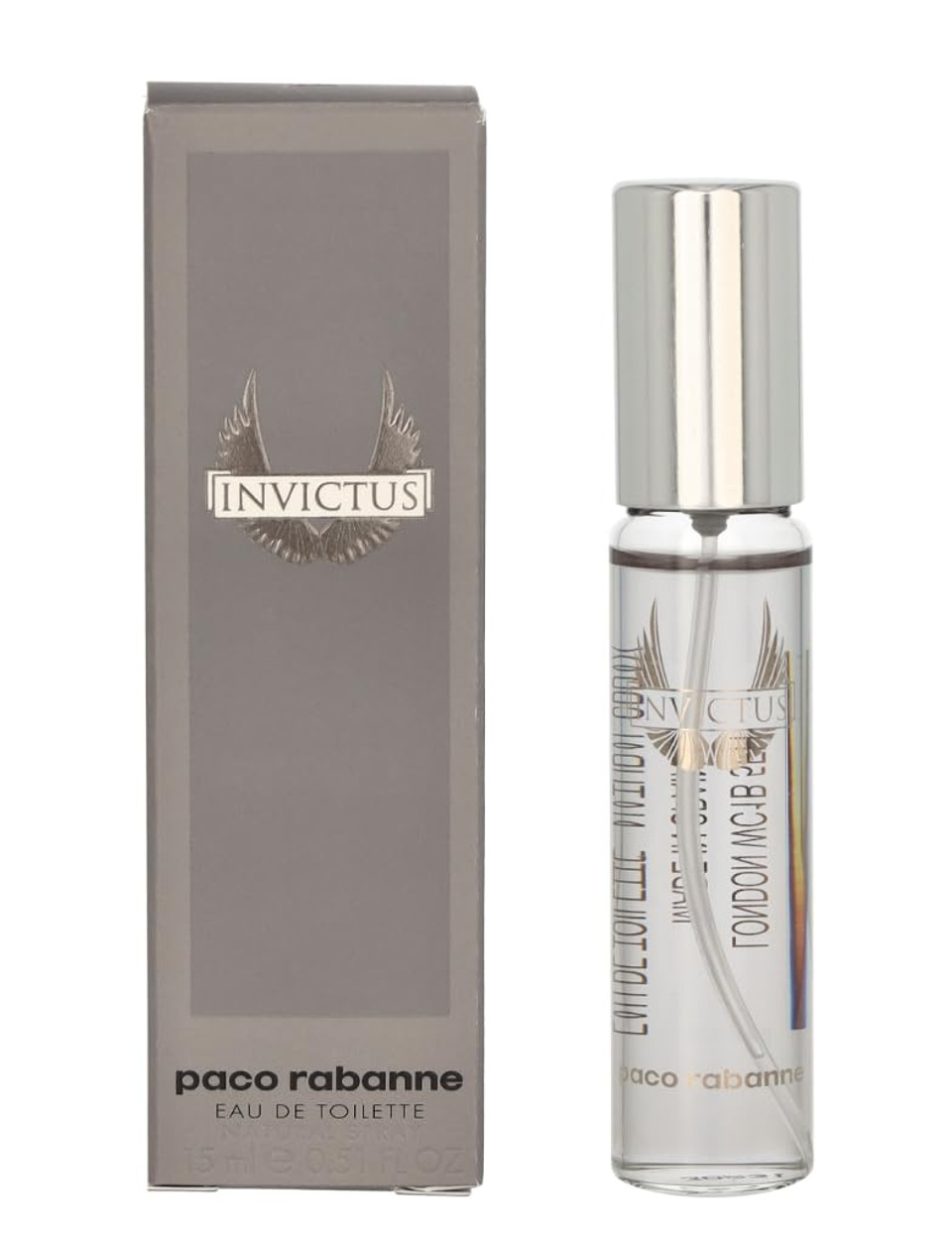 Paco Rabanne Invictus Cologne For Men Mini Edt Spray .51 Fl Oz