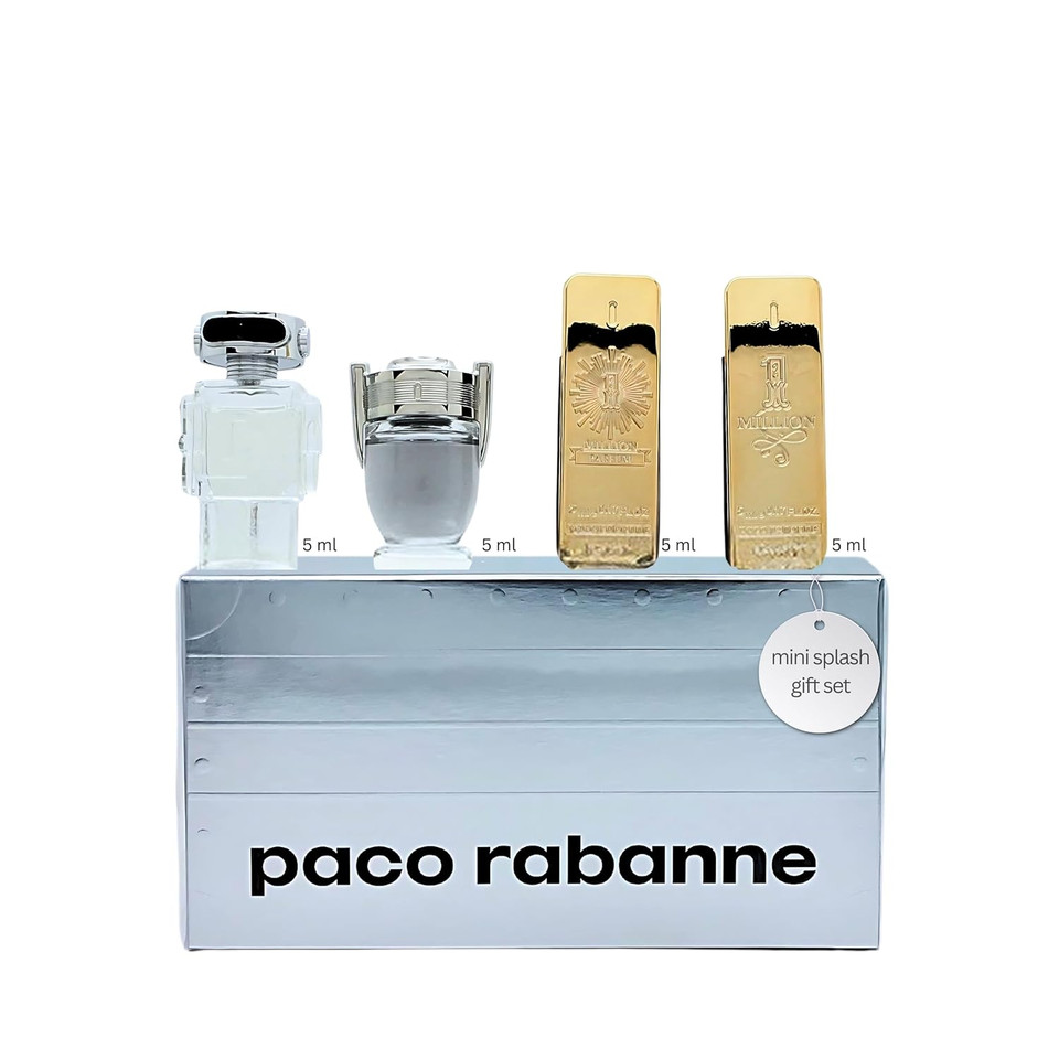 Paco Rabanne Perfume For Men Variety 4 Piece Mini Gift Set