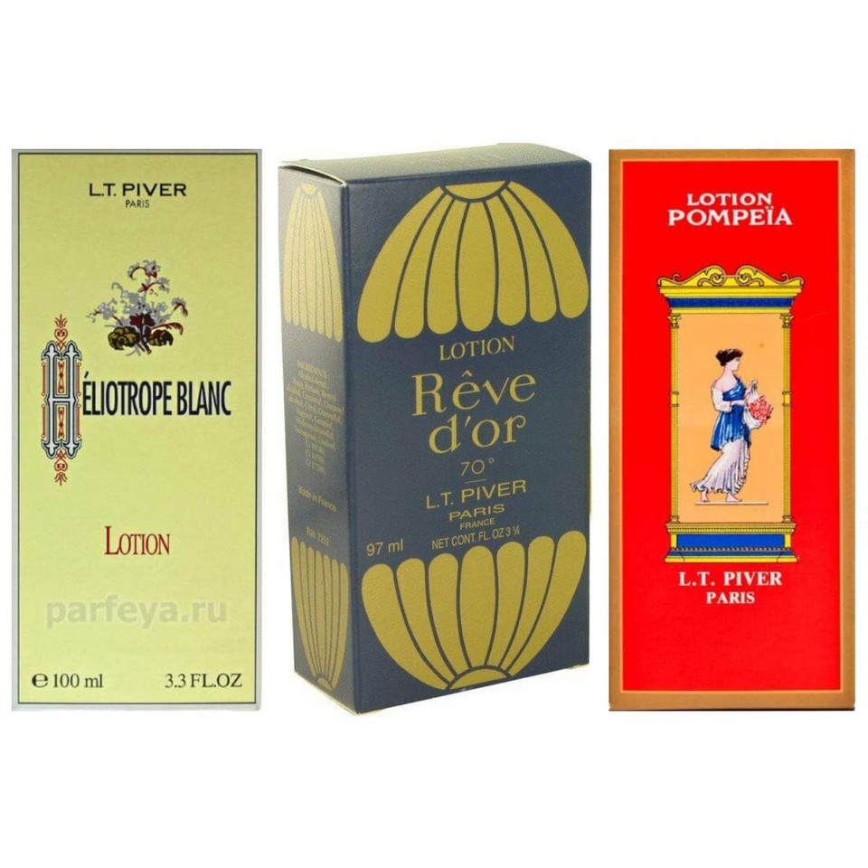 Pompeia + Reve D'Or + Heliotrope Blanc By Lt Piver Lotion Edt 3.3 Oz (3 Pack)