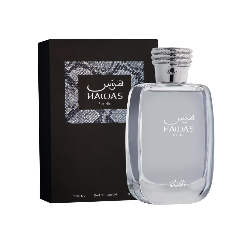 Rasasi Hawas For Him & Hawas Fire Eau De Parfum Sprays 100Ml (3.4 Oz) Unleash Your Power With Fresh, Intense Notes & Embrace Lasting, Refined Masculine Scents. (Bundle)