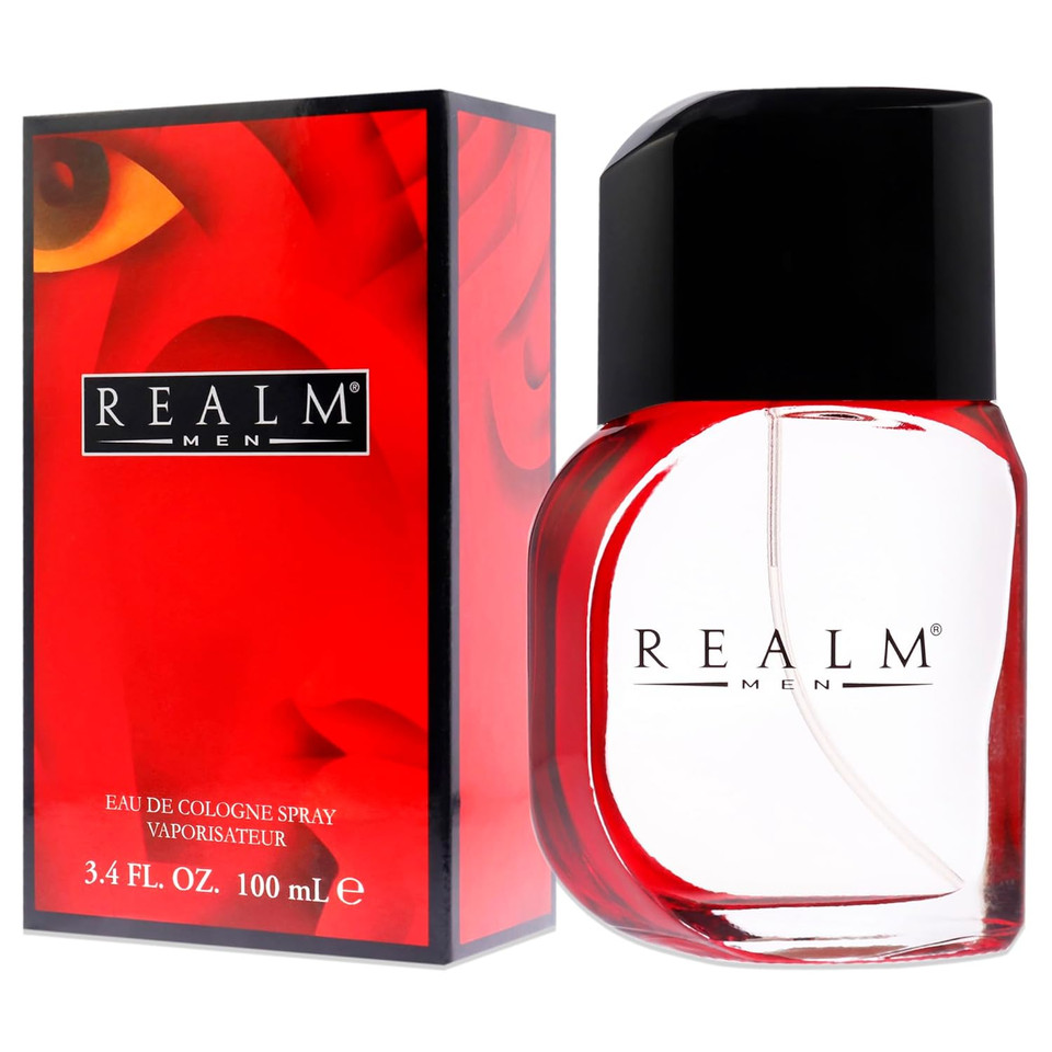 Realm By Erox Corporation For Men. Eau De Cologne Spray 3.4 Oz, Red