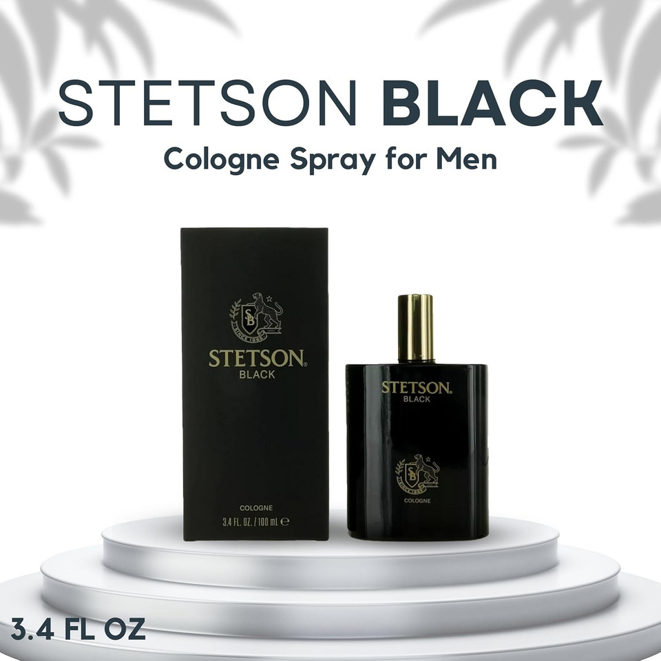 Stetson Black Cologne For Men Spray 3.4 Ounces