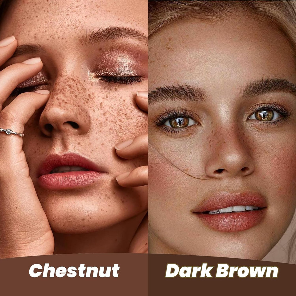 Dageda 4Colors Liquid Freckle Pen, Mini Fake Freckle Stamp Natural Like Face Freckle Makeup, Waterproof Faux Freckles Pen Quick-Dry, Soft Spot Pen Magic Face Freckle4 Colors