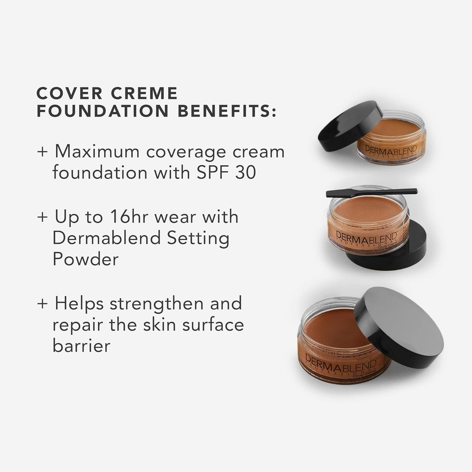 Dermablend Cover Crã£Â¨Me Full Coverage Foundation Makeup, Hydrating Cream Concealer For Dark Circles And Blemishes, Maximum Coverage With Mineral Sunscreen Spf 30, 1 Oz15C Cool Beige: For Fair Skin With Cool Undertones