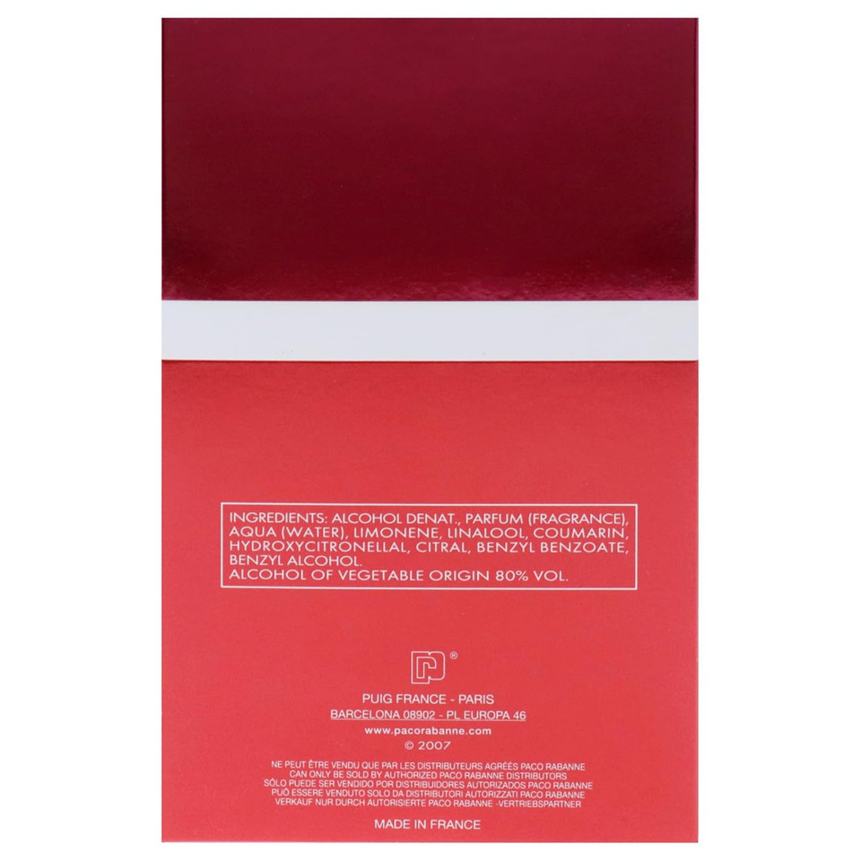 Ultrared By Paco Rabanne For Men Edt Spray 3.4 Oz