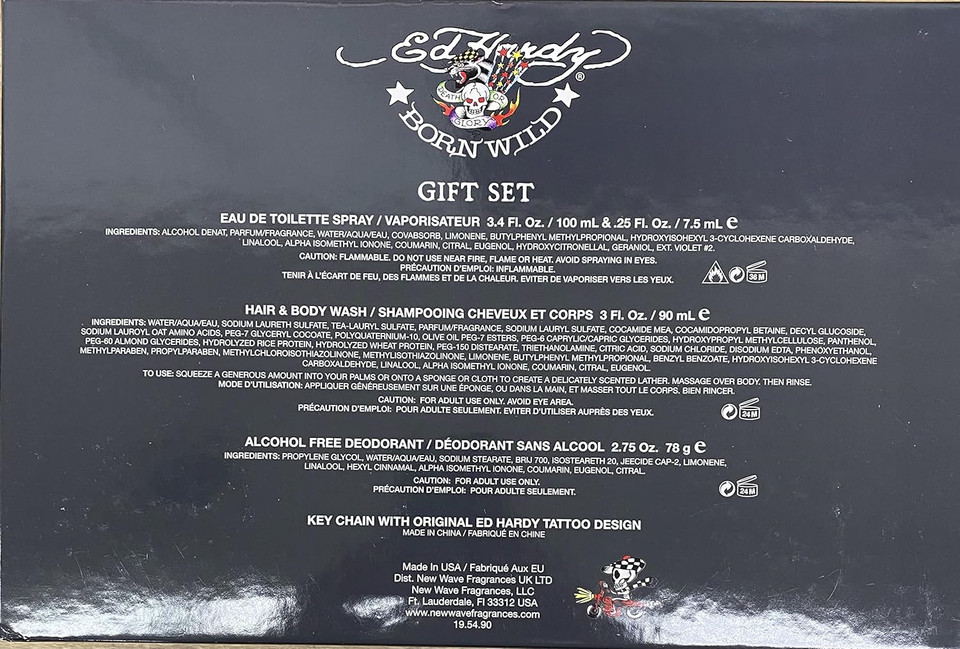 Christian Audigier Ed Hardy Born Wild 5 Piece Gift Set For Men