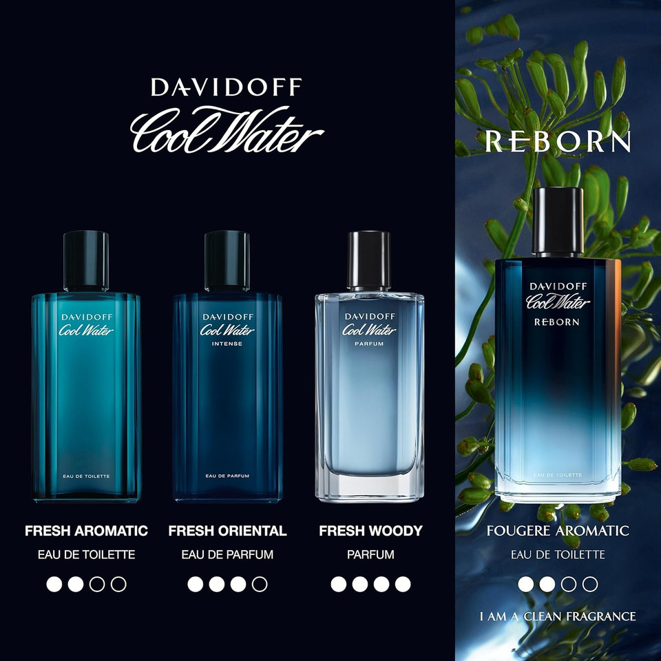Davidoff Cool Water Eau De Parfum Intense  Ambery Men'S Cologne  With Notes Of Green Mandarin, Coconut Water & Amber  Long Lasting Fragrance