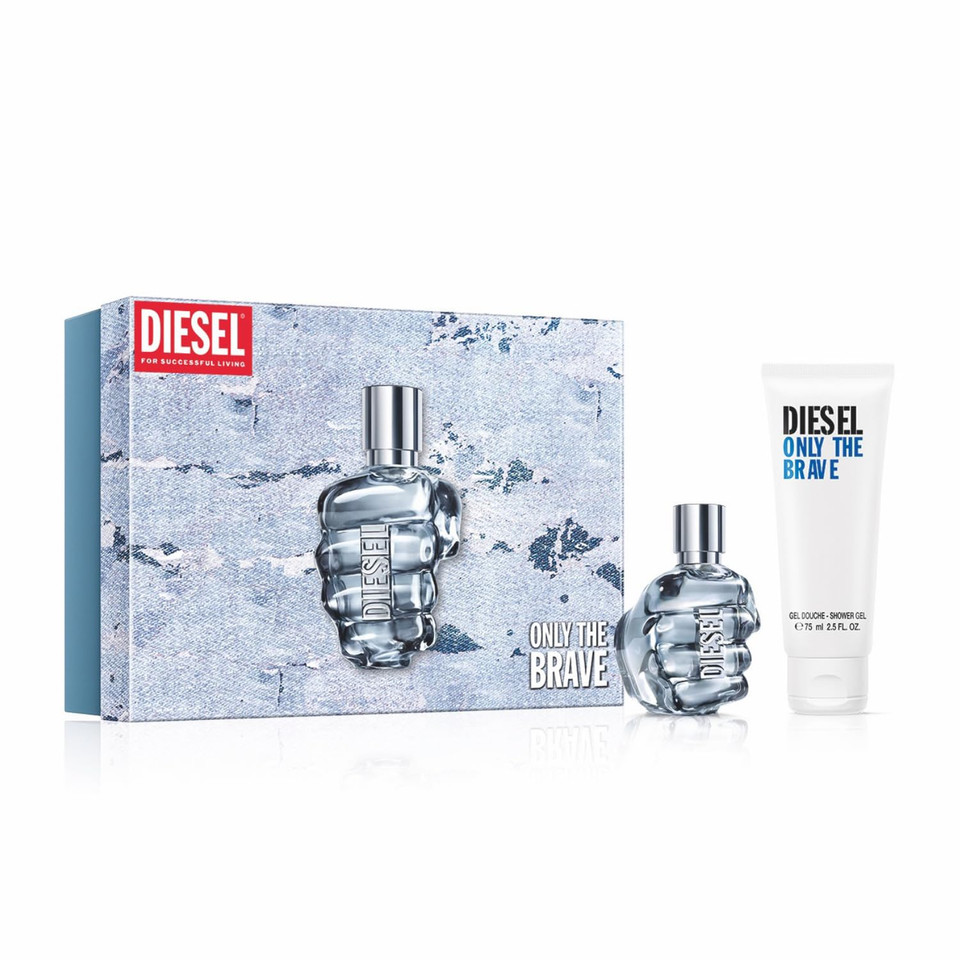 Diesel Only The Brave, Eau De Toilette & Fragrance Gift Set For Men, Fougere Scent With Notes Of Lemon, Rosemary & Ambery Wood