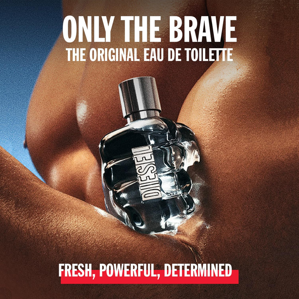 Diesel Only The Brave, Eau De Toilette & Fragrance Gift Set For Men, Fougere Scent With Notes Of Lemon, Rosemary & Ambery Wood