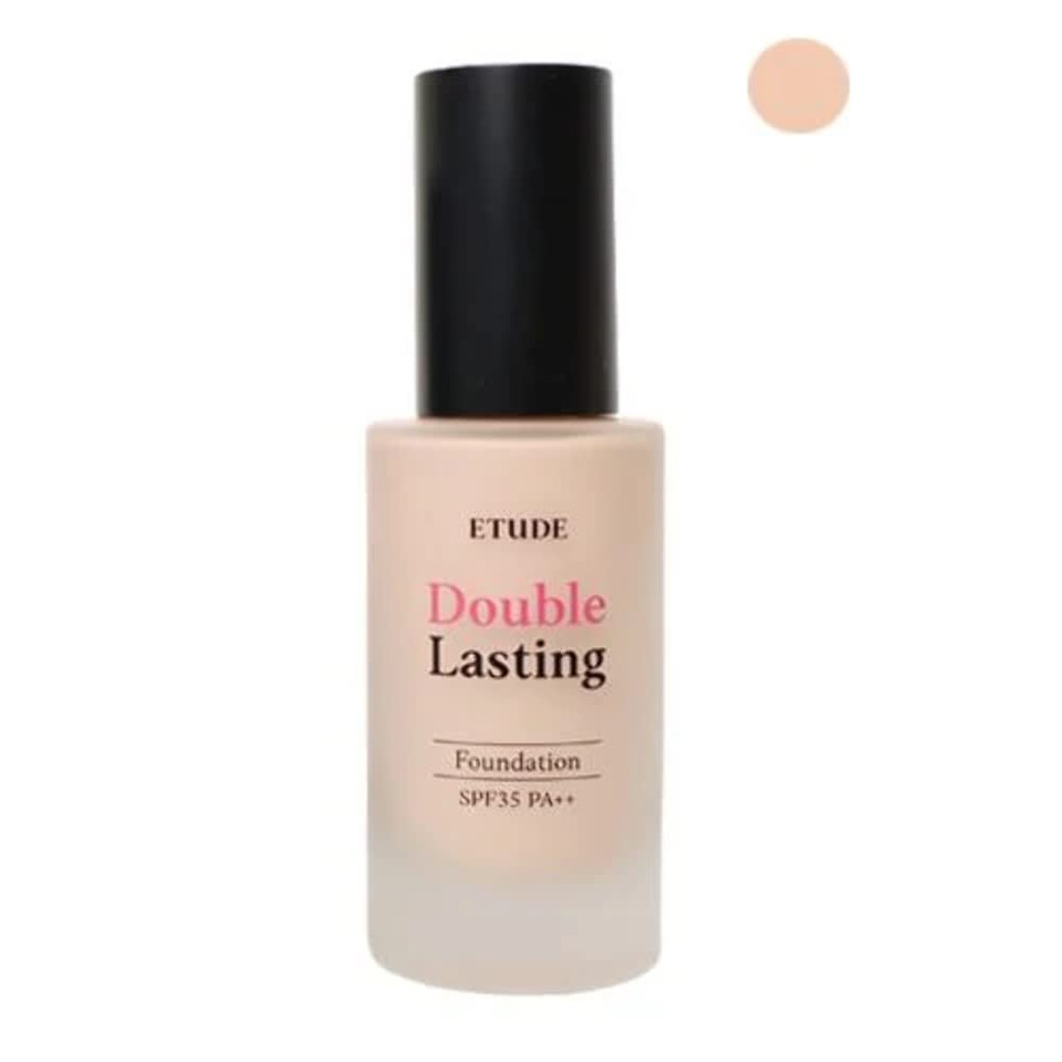 Etude New Double Lasting Foundation (Light Vanilla) Spf35/ Pa++| High Coverage Weightless Foundation | 24-Hours Lasting Double Cover | Magnet-Like Adherence Without Stickiness | Makeup Baselight Vanilla