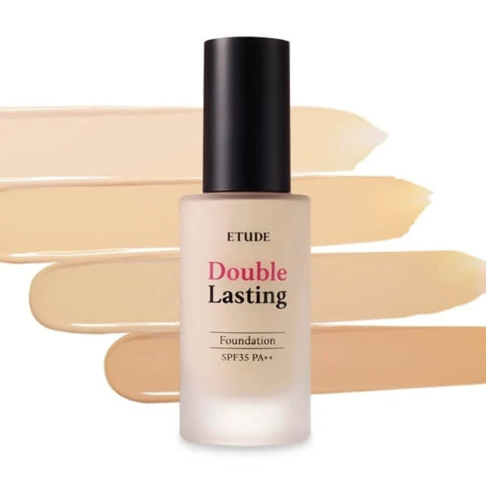 Etude New Double Lasting Foundation (Light Vanilla) Spf35/ Pa++| High Coverage Weightless Foundation | 24-Hours Lasting Double Cover | Magnet-Like Adherence Without Stickiness | Makeup Baselight Vanilla