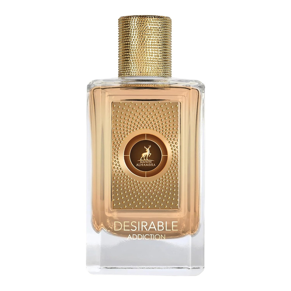 Maison Alhambra Desirable Addiction  Sweet, Gourmand, Floral, Vanilla  Eau De Parfum Spray Long-Lasting Fragrance For Women, 3.4 Ounce / 100 Ml