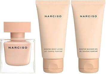 Narciso Rodriguez Narciso Poudree 3-Piece Gift Set For Women (1.6 Ounce Eau De Parfum Spray + 1.6 Ounce Scented Body Lotion + 1.6 Ounce Scented Shower Gel)