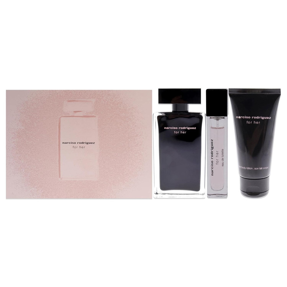 Narciso Rodriguez Narciso Rodriguez Women 3.3Oz Edt Spray, 10Ml Edt Spray, 1.6Oz Body Lotion 3 Pc Gift Set
