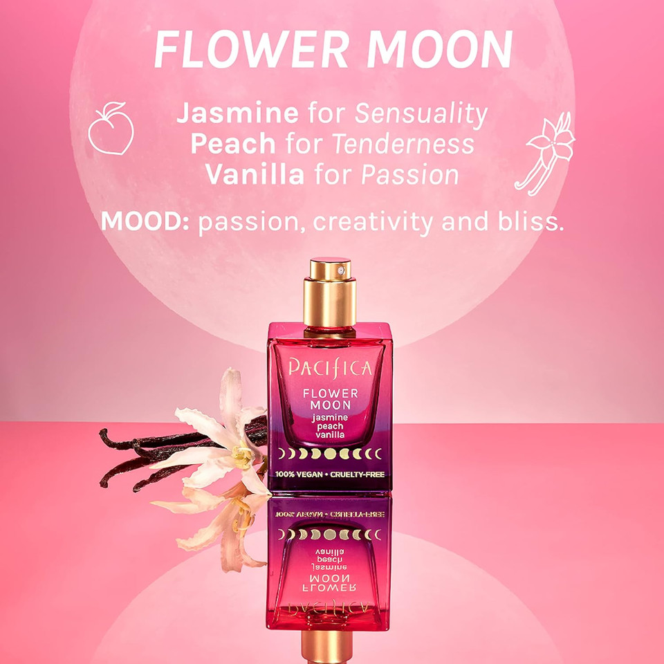 Pacifica Dream Moon Womens Spray Perfume 1 Fl Oz  Long-Lasting Floral Woody Fragrance For Her - Rose, Patchouli, Sandalwood  100% Vegan, Cruelty-Free, Phthalate-Free Fragrance