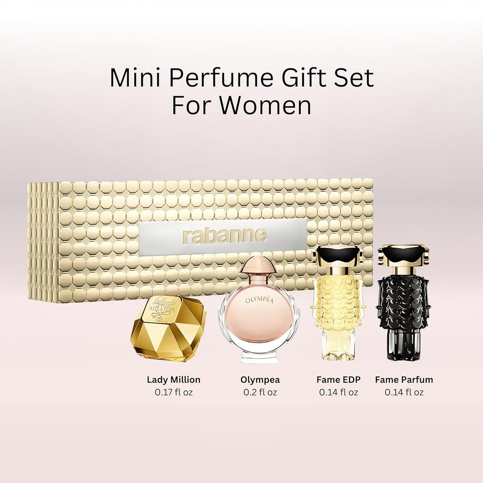 Paco Rabanne Perfume For Women Gift Set Mini Variety - Lady Million, Olympea, Fame Edt, Fame Parfum
