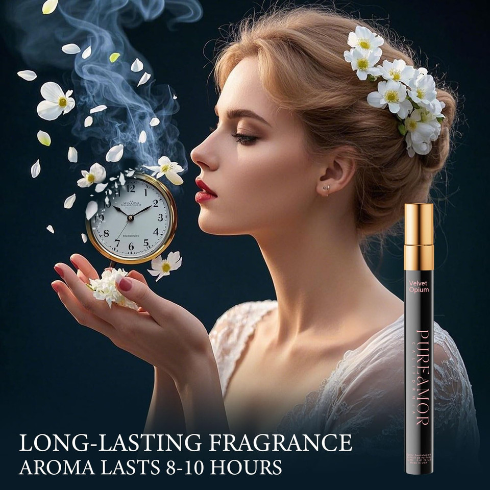 Pheromones Perfumes For Women, Amber Vanilla Perfume, Long Lasting Eau De Parfum Cologne, Enhanced Scents Pheromone Cologne For Men&Women, 0.41 Fl.Oz Travel Size Perfumes Spray (Velvet Opium)