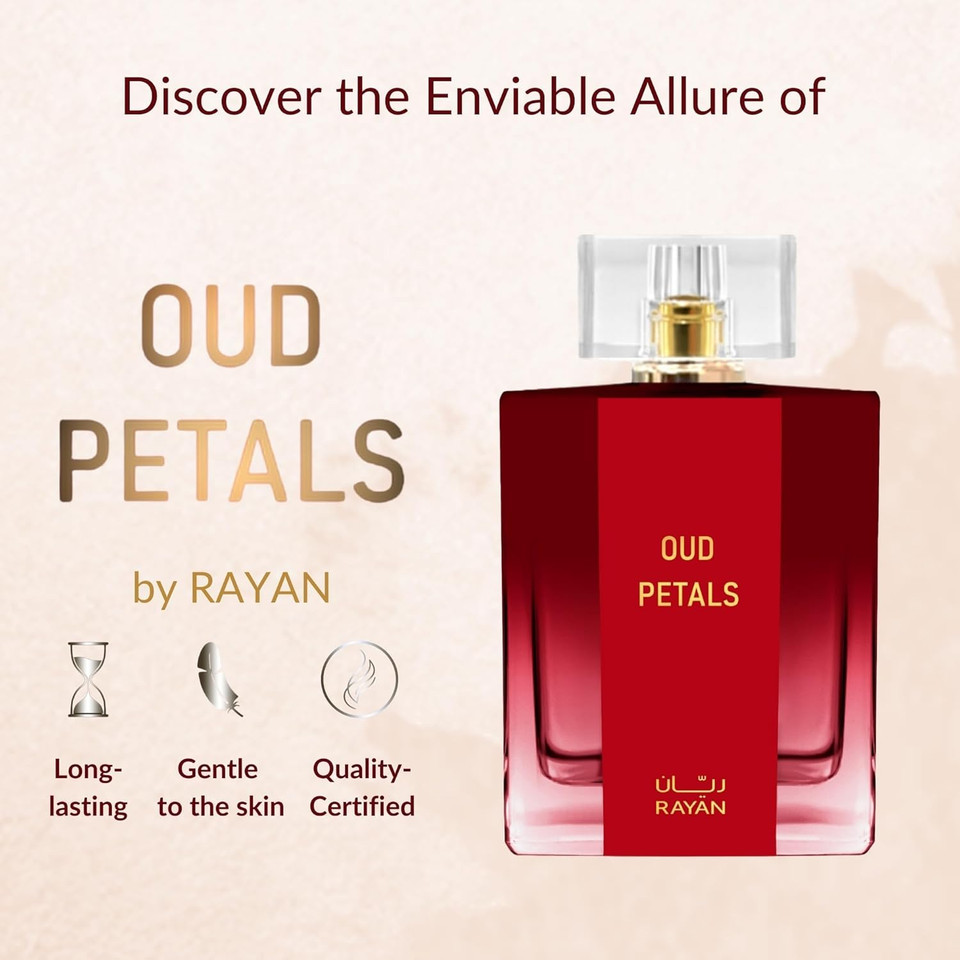 Oud Petals Perfume For Women - Long Lasting Arabian Eau De Parfum, 100Ml (3.34 Fl Oz), Women Perfume With Rose Garden On Musk, Oud, Bergamot, Arabian Jasmine - Ideal Gift For Ramadan & Eid