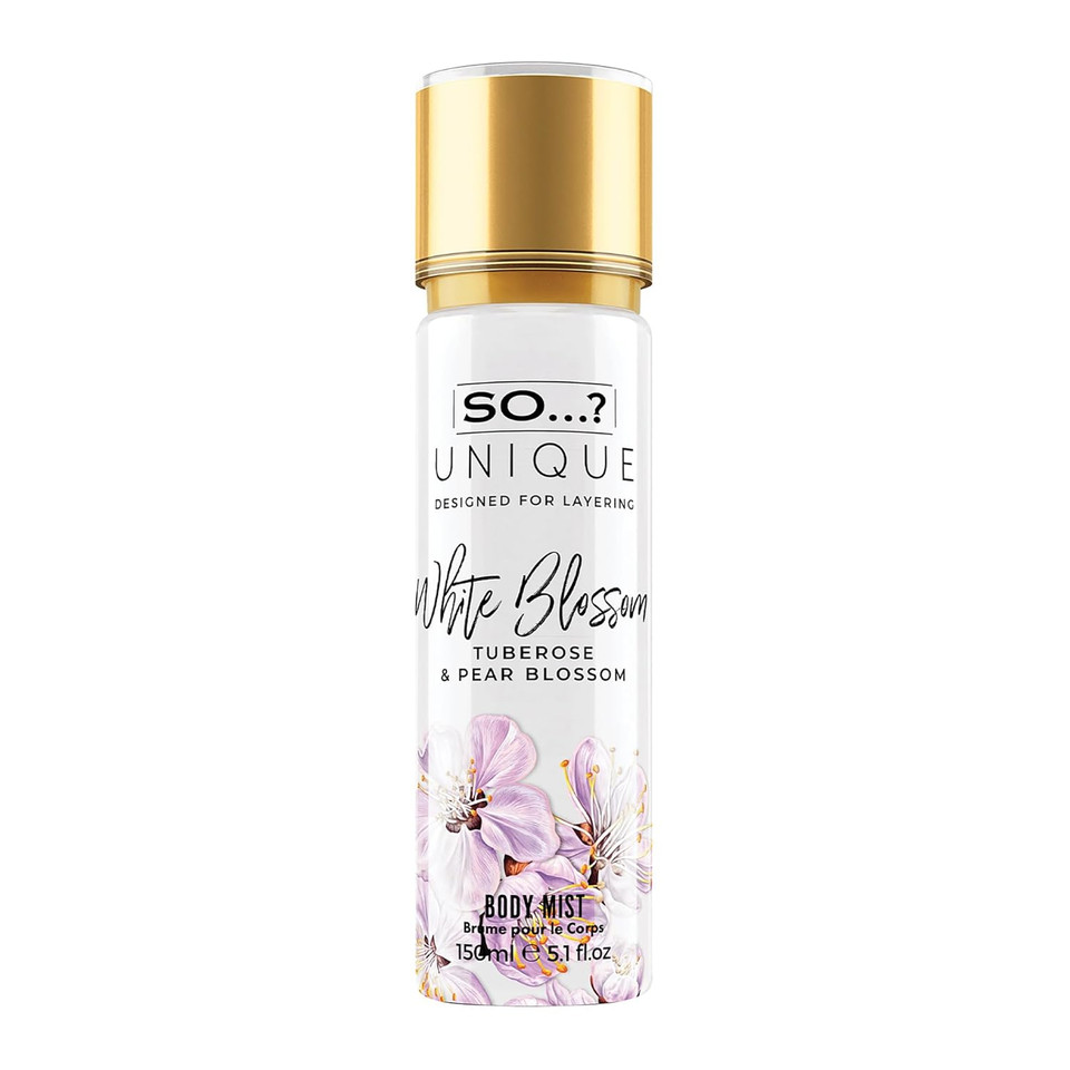 So? Unique White Blossom Body Mist - Floral Vanilla Perfume For Women - Over 800 Sprays, Lasting 6 Hours - Ideal Gifts For Women - 5.1 Oz