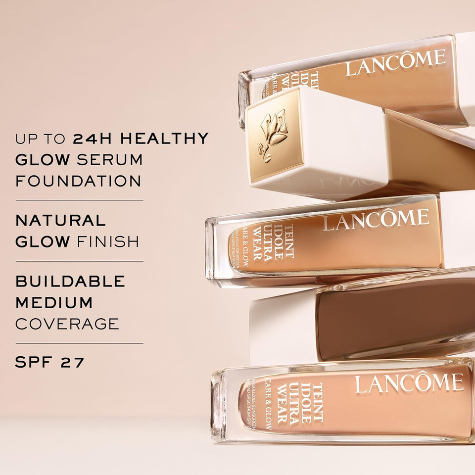 Lancã£Â´Me Teint Idã£Â´Le Ultra Wear Care & Glow Foundation For Up To 24H Healthy Glow - Spf27 - Medium Buildable Coverage & Natural Glow Finish355N: Medium Deep With Neutral Golden Undertones