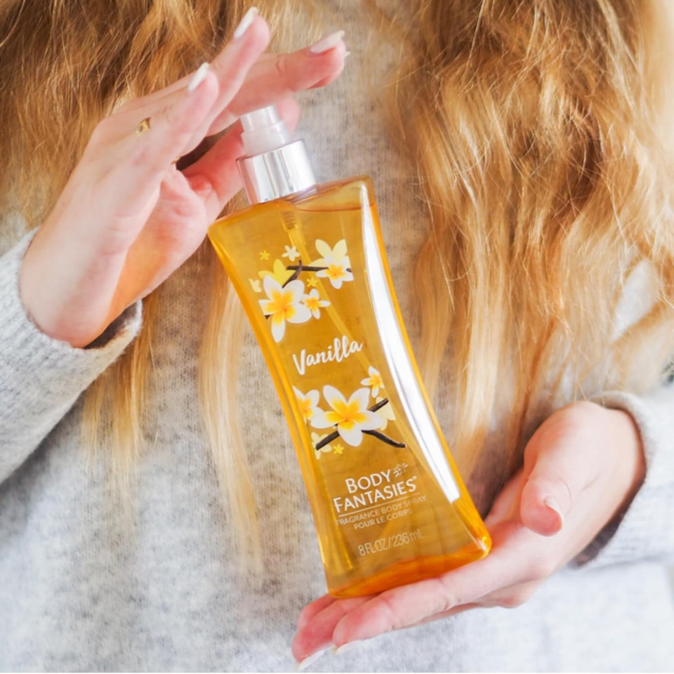 Body Fantasies Fragrance Body Spray, Vanilla, 8 Ounce