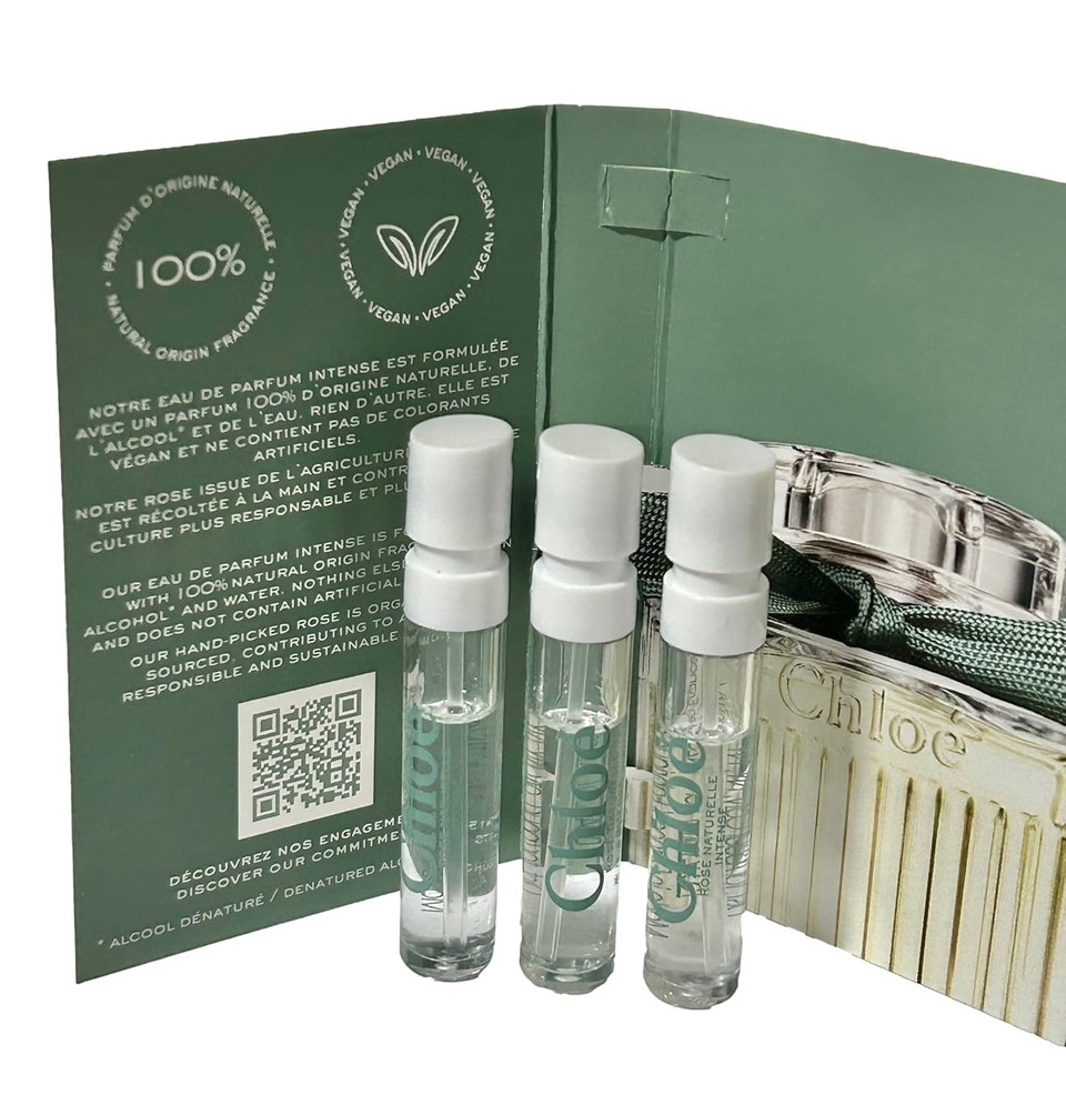 Chloe Rose Naturelle Intense Sample Perfume Women Spray 1.2 Ml / 0.04 Oz - Set Of 3