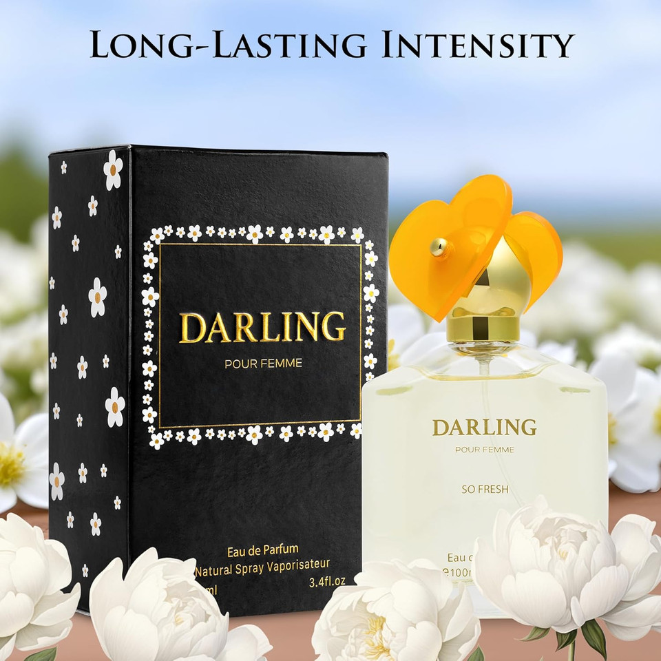 Darling For Women Eau De Parfum- Floral & Woody Fragrance - Top Notes Of Gardenia, Violet Petals & Jasmine - Powdery Soft Dry Down Of White Woods, Vanilla & Musk As Base - Elegant 100Ml Bottle