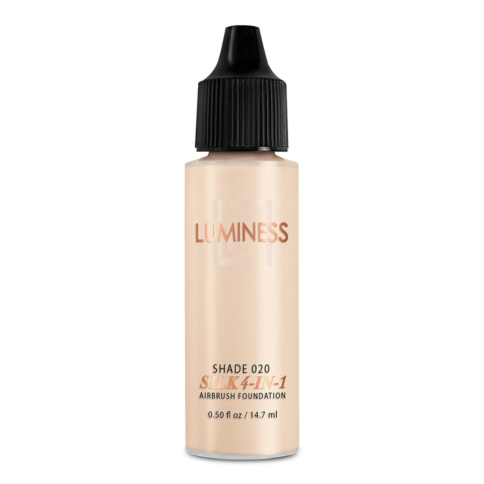 Luminess Air Silk 4-In-1 Airbrush Foundation- Foundation, Shade 020 (.5 Fl Oz) - Sheer To Medium Coverage - Anti-Aging Formula Hydrates And Moisturizes - Professional Makeup Kit For Cordless Air Brushshade 020