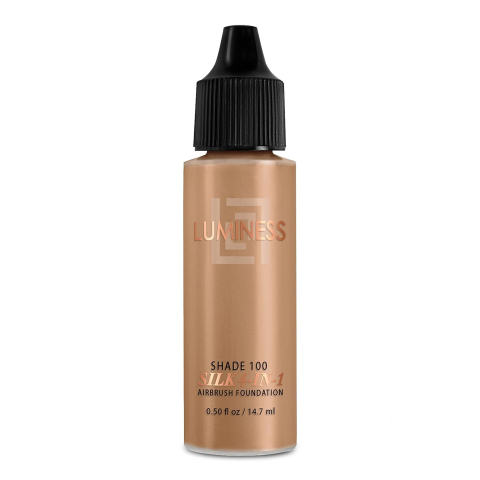 Luminess Air Silk 4-In-1 Airbrush Foundation- Foundation, Shade 100 (.5 Fl Oz) - Sheer To Medium Coverage - Anti-Aging Formula Hydrates And Moisturizes - Professional Makeup Kit For Cordless Air Brushshade 100
