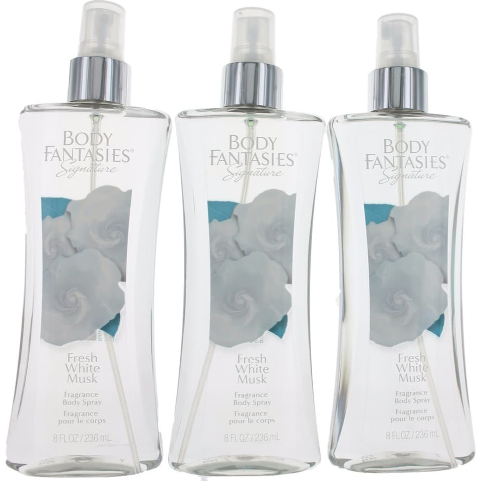 Fresh White Musk By Body Fantasies 3 Pack 8Oz Fragrance Body Spray Women
