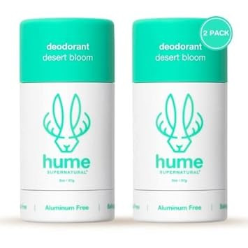 Hume Supernatural Roll On Aluminum Free Deodorant For Women & Men - Safe For Sensitive Skin - Probiotic And Plant-Based - Long-Lasting Moisture Absorbing - Clean And Effective - Desert Bloom, 3-Pack