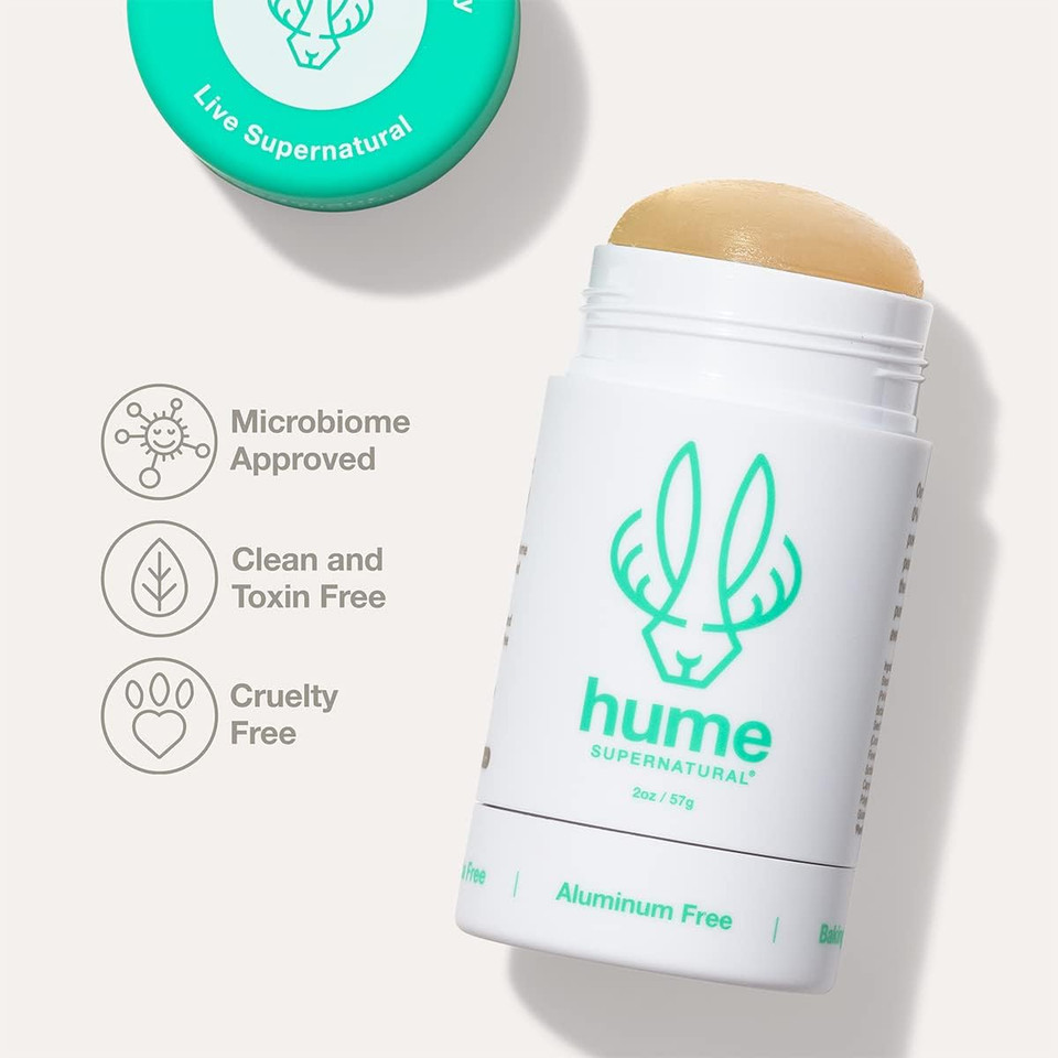 Hume Supernatural Roll On Aluminum Free Deodorant For Women & Men - Safe For Sensitive Skin - Probiotic And Plant-Based - Long-Lasting Moisture Absorbing - Clean And Effective - Desert Bloom, 3-Pack