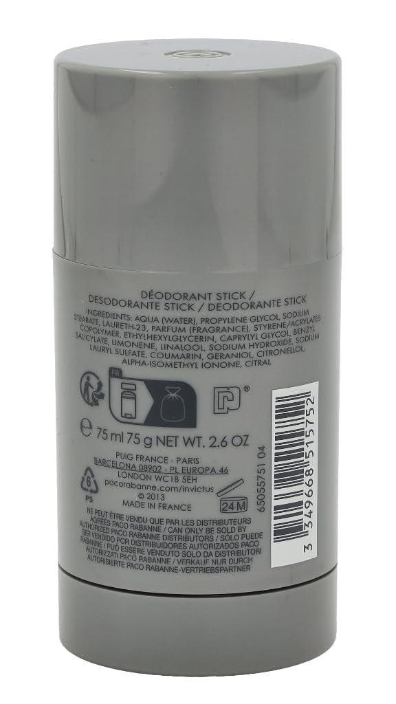 Invictus By Paco Rabanne For Men - 2.5 Oz Deodorant Stick