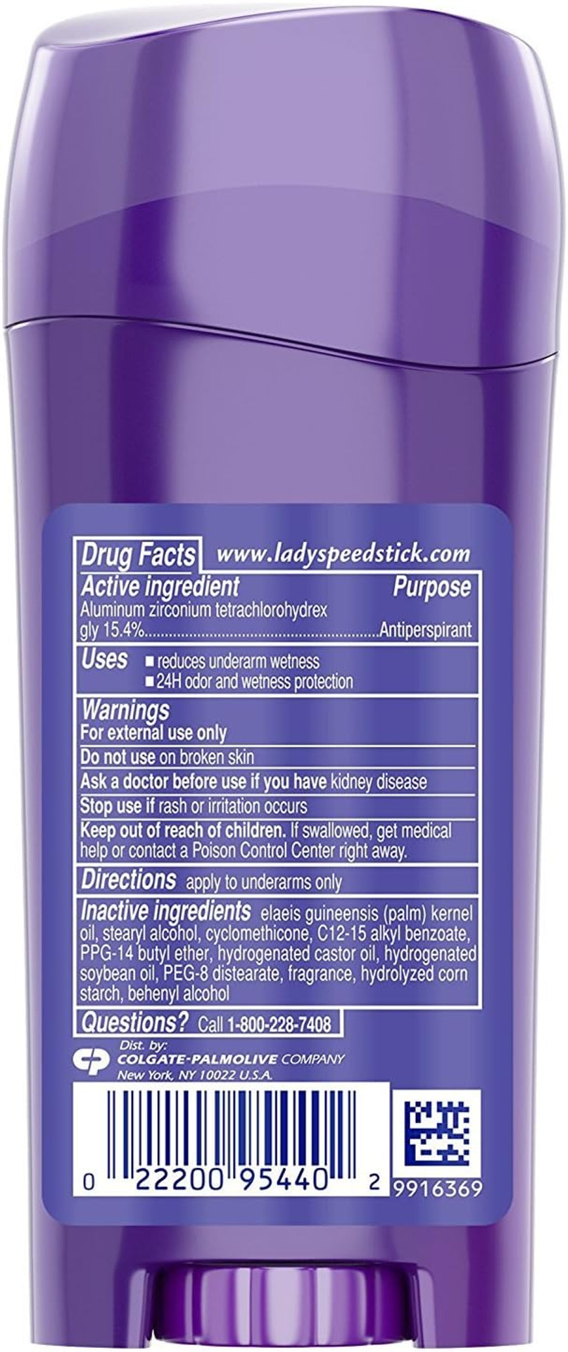 Lady Speed Stick Invisible Dry Antiperspirant & Deodorant, Shower Fresh - Purple 2.3 Oz
