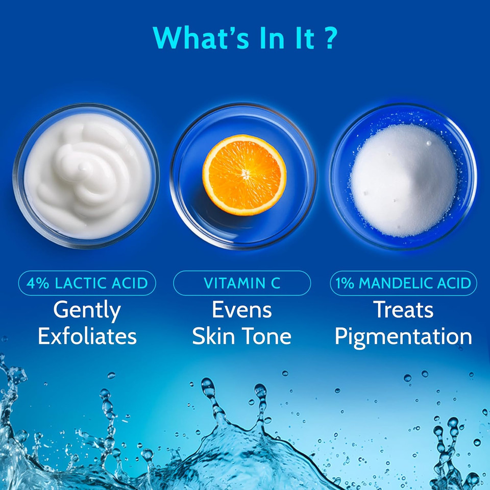 Under-Arm Roll-On Deodorant With 5% Lactic Acid & 1% Mandelic Acid, Prevents Odour, Brightens Skin & Exfoliates Underarm, Long Lasting Peach Fragrance For Unisex, 1.35 Fl Oz